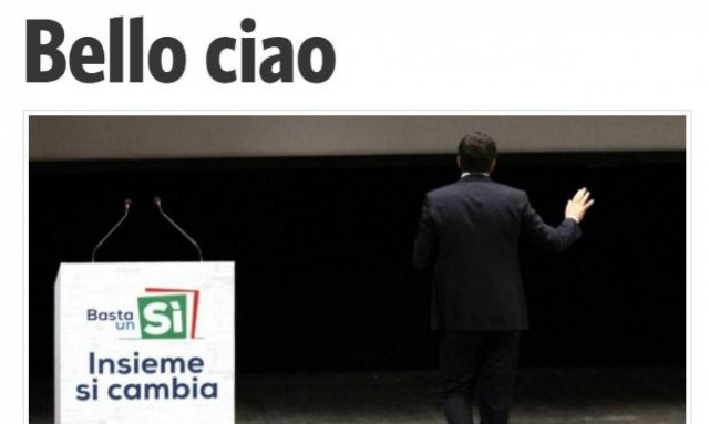 Δημοψήφισμα Ιταλία - Ο ιταλικός Τύπος αποχαιρετά τον Ρέντσι - «Αντίο όμορφε»