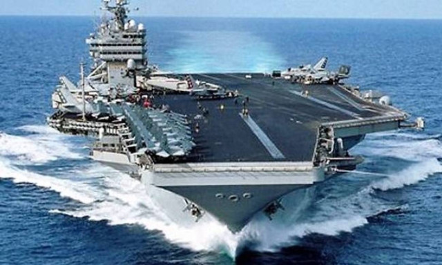 Aircraft carrier 'USS George H.W. Bush' docks at NATO's base in Crete