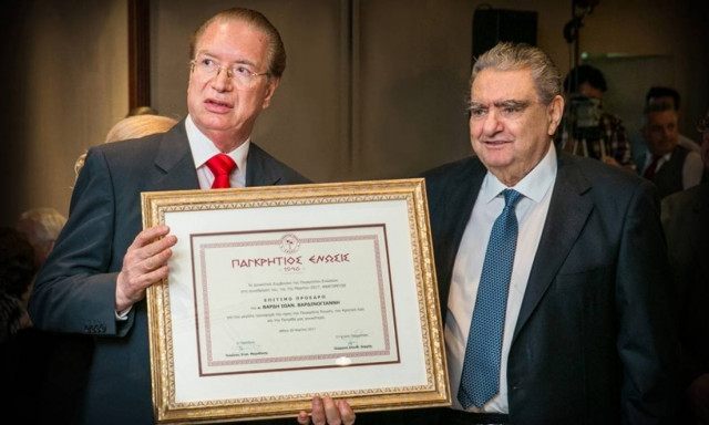 Επίτιμος πρόεδρος της «Παγκρητίου Ενώσεως» ο Βαρδής Βαρδινογιάννης