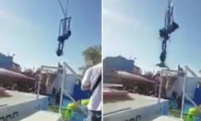 Τρομακτικό ατύχημα σε λούνα παρκ: Έσπασε ιμάντας ασφαλείας και αιωρούνταν στο κενό (vid)