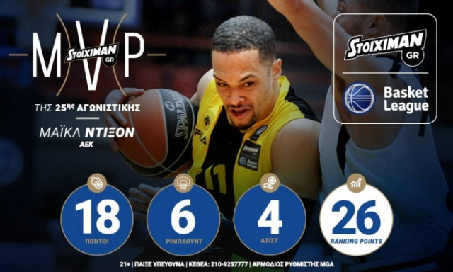 Μάικλ Ντίξον STOIXIMAN.GR MVP της 25ης αγωνιστικής: «Έχουμε το κατάλληλο ρόστερ για την υπέρβαση»