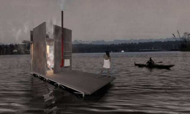 Μια επιπλέουσα σάουνα, στα ανοιχτά του... Σιάτλ!