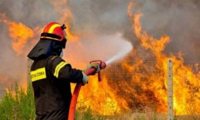 Φωτιά στην Εθνική Οδό Αθηνών – Λαμίας στο ύψος της Λυκόβρυσης