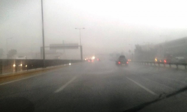 Κακοκαιρία: Έκλεισε η Εθνική Οδός Πατρών - Πύργου (pics)