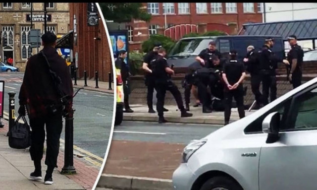 Συναγερμός στο Μάντσεστερ: Άνδρας απειλούσε ότι θα σκοτώσει κόσμο με μαχαίρι και τόξο στο χέρι (vid)