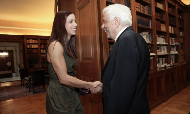 Θερμή υποδοχή Προκόπη Παυλόπουλου στην Κατερίνα Στεφανίδη