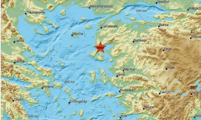 Νέος σεισμός κοντά στη Μυτιλήνη