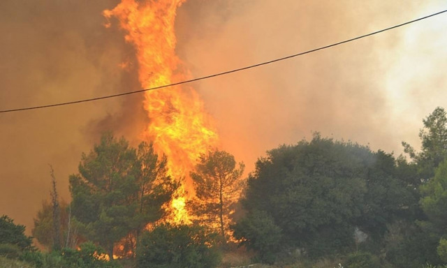 Φωτιά: Μεγάλη πυρκαγιά μαίνεται στην Αρχαία Ολυμπία