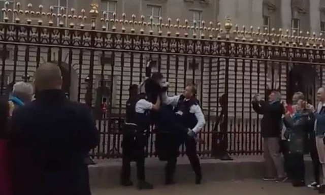 Βρετανία: Συνελήφθη 30χρονη που σκαρφάλωσε στις πύλες του Μπάκιγχαμ (vid)