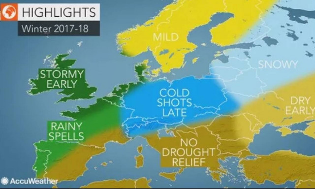 Χειμώνας 2017-2018 στην Ελλάδα: Η πρόβλεψη των Αμερικάνων μετεωρολόγων