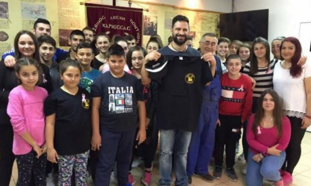 Επίσκεψη του μουσικού παραγωγού Κ. Καραγκιοζίδη στις εγκαταστάσεις της Ευξείνου Λέσχης Χαρίεσσας