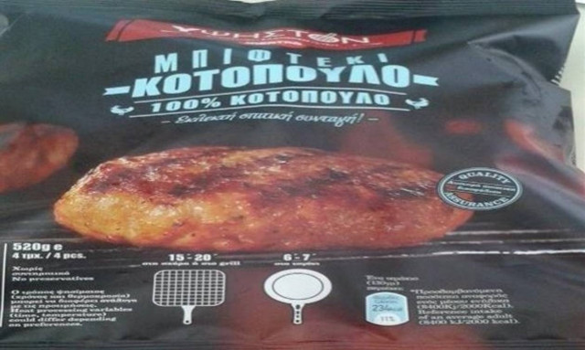 ΠΡΟΣΟΧΗ: Ο ΕΦΕΤ ανακαλεί από την αγορά «μπιφτέκι κοτόπουλο»