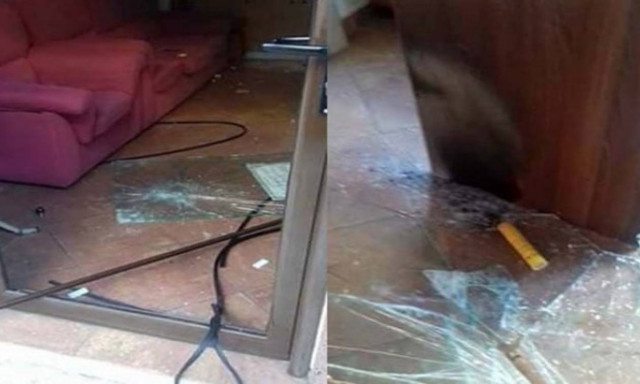 Πέτρες και καπνογόνα στα γραφεία του Σώρρα στη Λάρισα (pics)