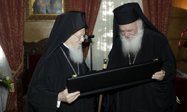 Ο Βαρθολομαίος συγχαίρει τον Ιερώνυμο για τη συμπλήρωση δέκα ετών από την εκλογή του