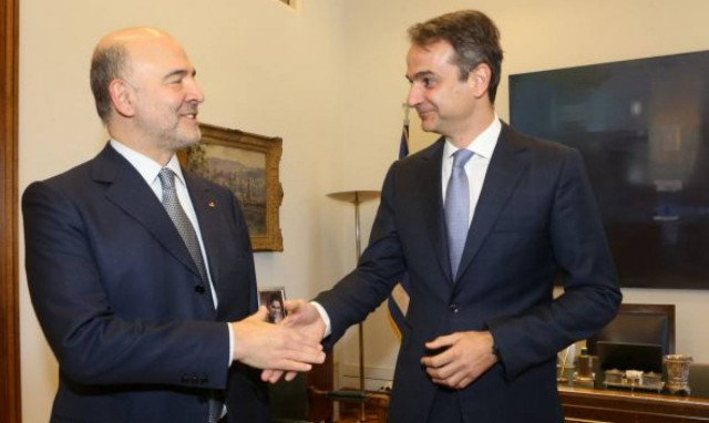 Συνάντηση Μητσοτάκη-Μοσκοβισί στη Βουλή