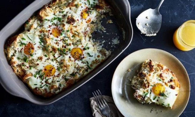 Αυγά στον φούρνο με τυρί ricotta