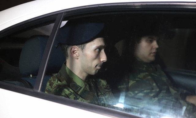Greek servicemen in military hospital for check up