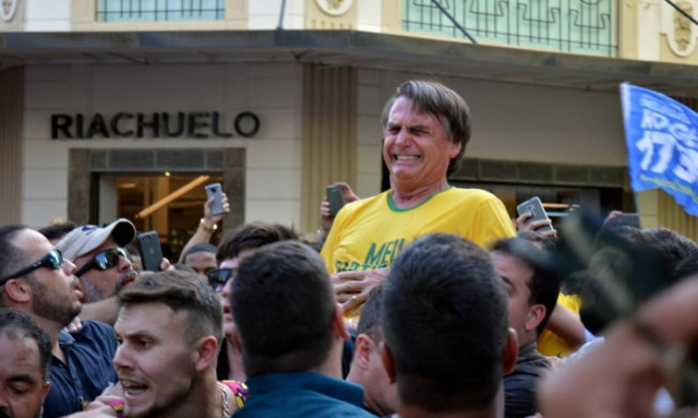 Jair Bolsonaro, Brazil's presidential front-runner, stabbed at rally