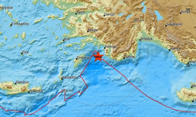 Σεισμός ανατολικά της Ρόδου