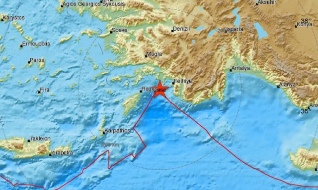 Σεισμός ανατολικά της Ρόδου
