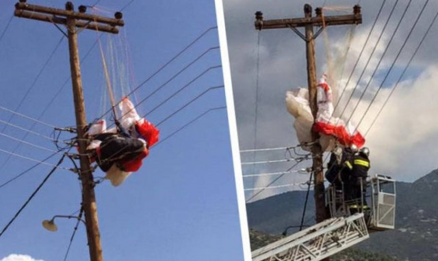 Βοιωτία: Συναγερμός για αιωροπτεριστή που μπλέχτηκε σε καλώδια