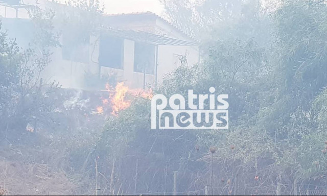 Φωτιά ΤΩΡΑ - Ηλεία: Στις αυλές των σπιτιών οι φλόγες στη Σπιάτζα (pics&vid)