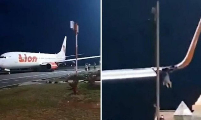 Αεροπλάνο απογειώνεται κανονικά, πέφτει πάνω σε κολόνα μερικά δευτερόλεπτα αργότερα