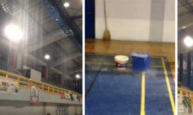 Κακοκαιρία: «Πλημμύρισε» και πάλι το κλειστό γυμναστήριο του Πύργου (vid)
