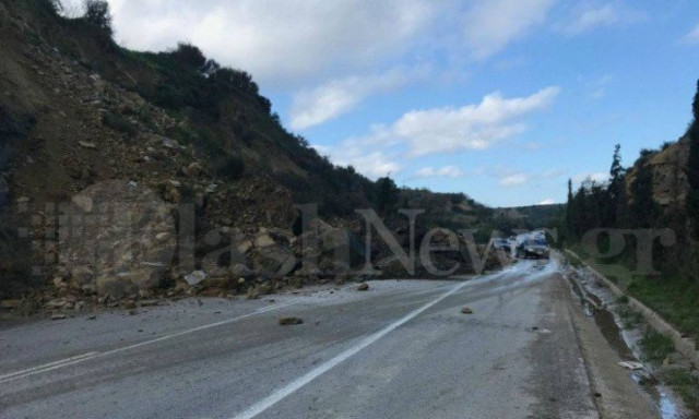 Έκλεισε η Εθνική Οδός Χανίων - Κισσάμου λόγω κατολίσθησης