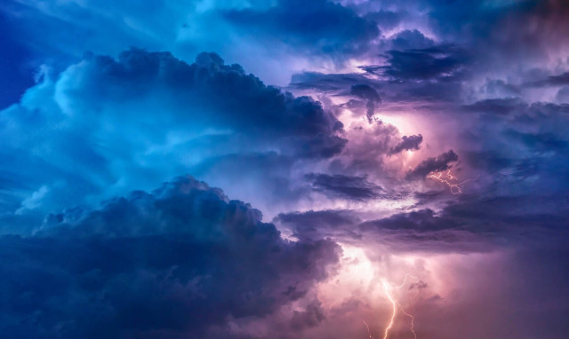 Cloudy weather with showers and storms on Monday