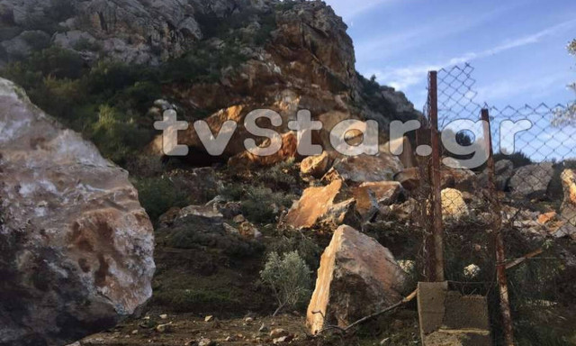 Τρόμος στη Βοιωτία: Βράχοι καταπλάκωσαν σπίτι (pics)