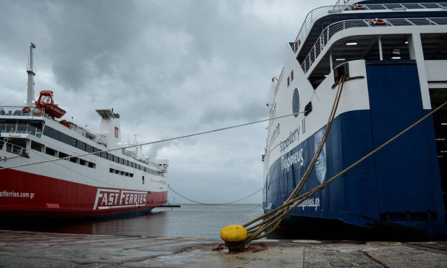 Ships remain docked on Wednesday