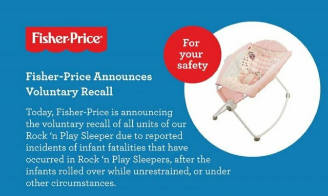 Fisher - Price: Αποσύρονται ριλάξ της εταιρείας - Θεωρούνται υπεύθυνα για το θάνατο 30 βρεφών