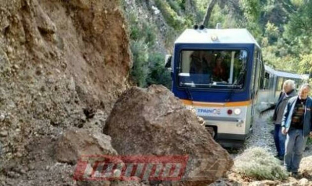 Διακοπτό - Καλάβρυτα: Κλειστή η σιδηροδρομική γραμμή-Εικόνες καταστροφής από την κατολίσθηση (pics)