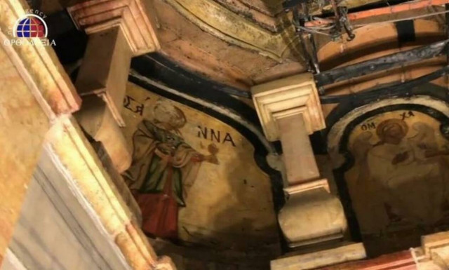 Οι Mυροφόρες στο κουβούκλιο του Πανάγιου Τάφου