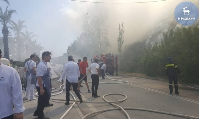 Ρόδος: Φωτιά κοντά σε μεγάλο ξενοδοχείο στο Φαληράκι (pics&vid)