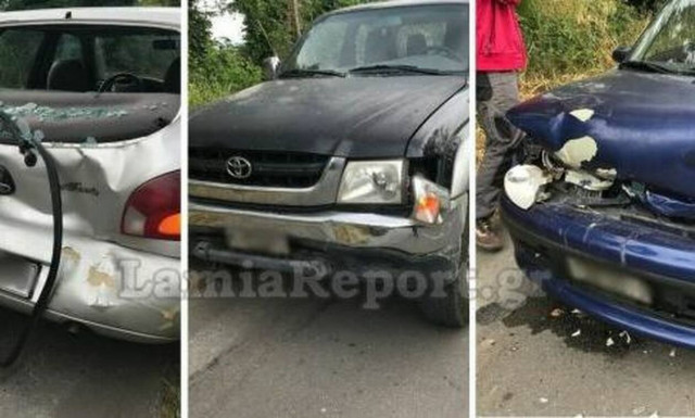 Απίστευτο τροχαίο στη Λαμία: Αδέσποτα σκυλιά προκάλεσαν τριπλή καραμπόλα (pics)