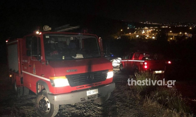 Θεσσαλονίκη: Φωτιά από πτώση κεραυνού στο δάσος του Σέιχ Σου 