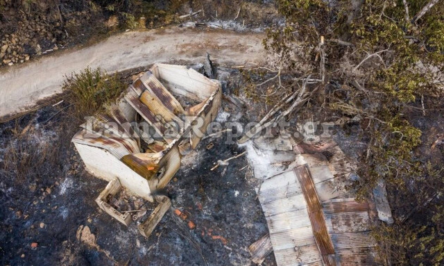 Η Δίβρη από ψηλά την επόμενη ημέρα της πυρκαγιάς (vid - pics)