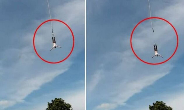 Σοκαριστικό video: Η στιγμή που σπάει το σκοινί ενώ κάνει bungee jumping  (Προσοχή: Σκληρές εικόνες)