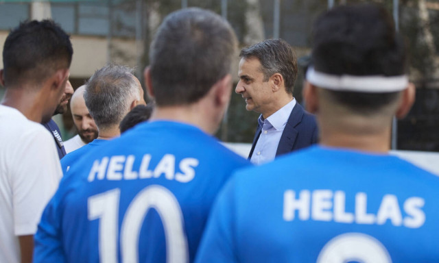 ΔΕΘ 2019: Με την εθνική ομάδα ποδοσφαίρου τυφλών ο Κυριάκος Μητσοτάκης