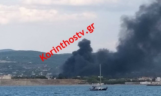 Συναγερμός στο Λουτράκι: Φωτιά κοντά στο στρατόπεδο της Σχολής Μηχανικού (pics&vid)