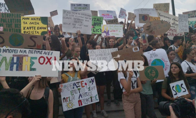 Student protest for climate crisis action in Syntagma Square
