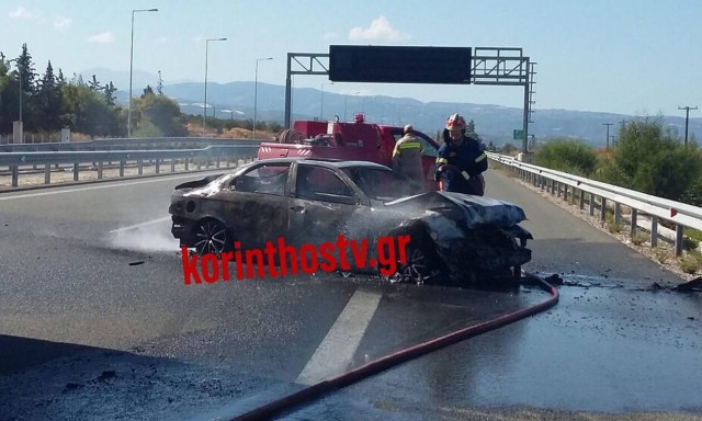 Φονικό τροχαίο στην Εθνική οδό: Ένας νεκρός μέσα σε φλεγόμενο όχημα - Ουρές χιλιομέτρων