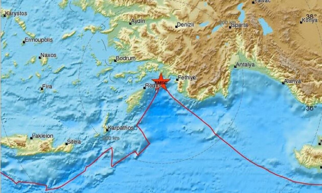 Σεισμός κοντά στη Ρόδο - Αισθητός σε πολλές περιοχές