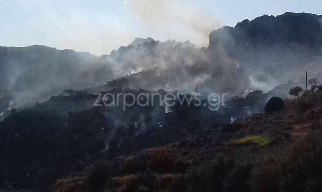 Φωτιά ΤΩΡΑ στα Παπαδιανά Χανίων
