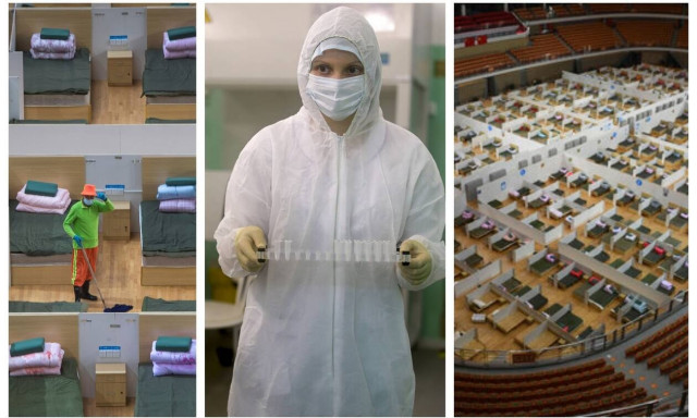 Κοροναϊός: Συγκλονιστικές εικόνες μέσα από τα προσωρινά «νοσοκομεία»