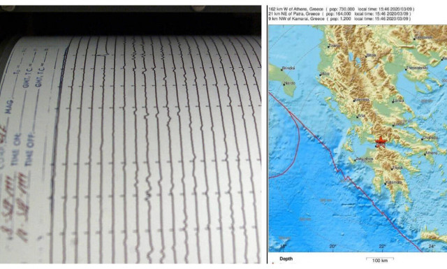 Σεισμός κοντά στη Ναύπακτο – Αισθητός και στην Πάτρα 