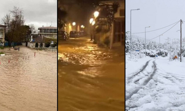 «Βούλιαξε» η μισή χώρα από την κακοκαιρία: Σε κατάσταση έκτακτης ανάγκης πολλές περιοχές
