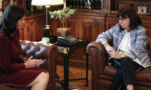 President Sakellaropoulou receives Education Min Kerameus